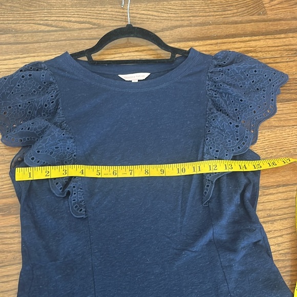 Rebecca Taylor  Navy Eyelet Sleeve Dress Size S - Picture 4 of 8